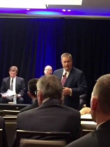 CEO Mike Miller addresses WTM investor day attendees.