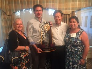 Pictured (left to right): Tammy Little of IOA Northeast, OBTI's Teo Dhami, LLoyd Takata and Christine Leung.