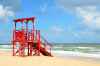 beach chair coastline empty